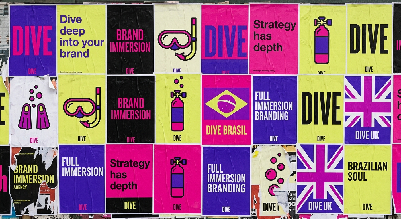 DIVE poster wall - brand immersion posters
